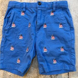Vineyard Vines Kids Blue Shorts with Flag Design